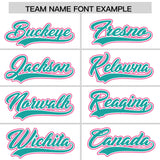 Custom White Aqua and Pink Split Fashion Raglan Sleeves Authentic Baseball Hoodie Jersey