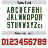 Custom White Kelly Green and Red Split Fashion Raglan Sleeves Authentic Baseball Hoodie Jersey