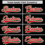 Custom Black Kelly Green and Red Split Fashion Raglan Sleeves Authentic Baseball Hoodie Jersey