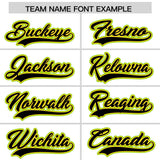 Custom White Neon Green and Gold Split Fashion Raglan Sleeves Authentic Baseball Hoodie Jersey