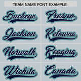 Custom Silver Navy and Aqua Split Fashion Raglan Sleeves Authentic Baseball Hoodie Jersey