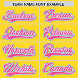 Custom Gold Powder Blue and Pink Split Fashion Raglan Sleeves Authentic Baseball Hoodie Jersey