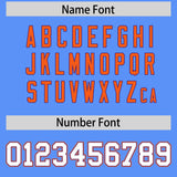 Custom Powder Blue Orange and Purple Split Fashion Raglan Sleeves Authentic Baseball Hoodie Jersey