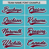 Custom Sky Blue Crimson and Purple Split Fashion Raglan Sleeves Authentic Baseball Hoodie Jersey