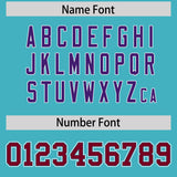 Custom Sky Blue Crimson and Purple Split Fashion Raglan Sleeves Authentic Baseball Hoodie Jersey