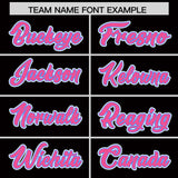 Custom Black Pink and Powder Blue Split Fashion Raglan Sleeves Authentic Baseball Hoodie Jersey