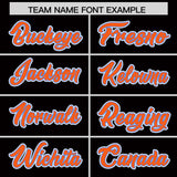 Custom Black Orange and Powder Blue Split Fashion Raglan Sleeves Authentic Baseball Hoodie Jersey