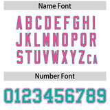 Custom White Aqua and Pink Split Fashion Raglan Sleeves Authentic Baseball Hoodie Jersey