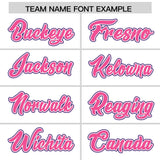 Custom White Purple and Pink Split Fashion Raglan Sleeves Authentic Baseball Hoodie Jersey