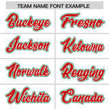 Custom White Kelly Green and Red Split Fashion Raglan Sleeves Authentic Baseball Hoodie Jersey