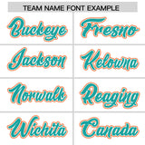 Custom White Orange and Aqua Split Fashion Raglan Sleeves Authentic Baseball Hoodie Jersey