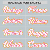 Custom Silver Gold and Pink Split Fashion Raglan Sleeves Authentic Baseball Hoodie Jersey