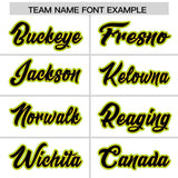 Custom White Neon Green and Gold Split Fashion Raglan Sleeves Authentic Baseball Hoodie Jersey