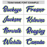 Custom White Royal and Neon Green Split Fashion Raglan Sleeves Authentic Baseball Hoodie Jersey