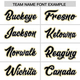 Custom White Black and Old Gold Split Fashion Raglan Sleeves Authentic Baseball Hoodie Jersey