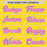 Custom Gold Powder Blue and Pink Split Fashion Raglan Sleeves Authentic Baseball Hoodie Jersey