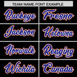 Custom Black Royal and Orange Split Fashion Raglan Sleeves Authentic Baseball Hoodie Jersey