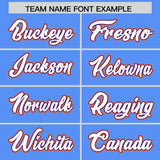 Custom Powder Blue Orange and Purple Split Fashion Raglan Sleeves Authentic Baseball Hoodie Jersey