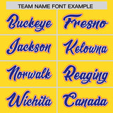 Custom Gold Royal and Orange Split Fashion Raglan Sleeves Authentic Baseball Hoodie Jersey