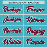 Custom Sky Blue Crimson and Purple Split Fashion Raglan Sleeves Authentic Baseball Hoodie Jersey