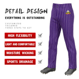 Custom Purple Powder Blue Pinstripe Fit Stretch Practice Pull  Up Baseball Pants