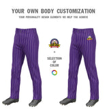 Custom Purple Powder Blue Pinstripe Fit Stretch Practice Pull  Up Baseball Pants