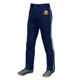 Custom Navy White Pinstripe Fit Stretch Practice Loose-fit Baseball Pants