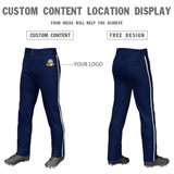 Custom Purple White Pinstripe Fit Stretch Practice Pull  Up Baseball Pants