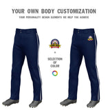 Custom Purple White Pinstripe Fit Stretch Practice Pull  Up Baseball Pants