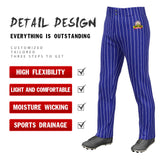 Custom Gray Navy Pinstripe Fit Stretch Practice Pull  Up Baseball Pants