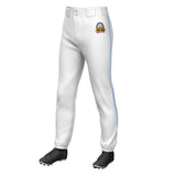 Custom Purple Powder Blue Pinstripe Fit Stretch Practice Pull  Up Baseball Pants