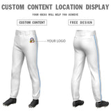 Custom Purple Powder Blue Pinstripe Fit Stretch Practice Pull  Up Baseball Pants