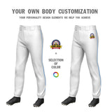 Custom Purple Powder Blue Pinstripe Fit Stretch Practice Pull  Up Baseball Pants
