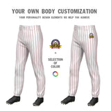Custom Cadmium Orange Red Pinstripe Fit Stretch Practice Pull  Up Baseball Pants