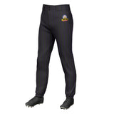 Custom Black Purple Pinstripe Fit Stretch Practice Pull  Up Baseball Pants