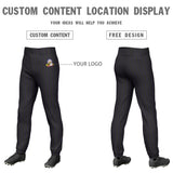 Custom Black Purple Pinstripe Fit Stretch Practice Pull  Up Baseball Pants
