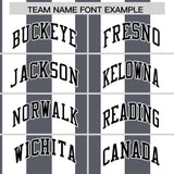 Custom White Dark Gray Stripe Fashion Authentic Two-Button Baseball Jersey