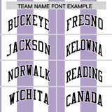 Custom White Light Purple Stripe Fashion Authentic Two-Button Baseball Jersey