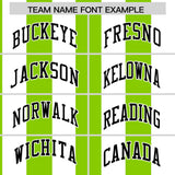 Custom White Neon Green Stripe Fashion Authentic Two-Button Baseball Jersey