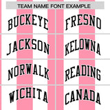 Custom White Light Pink Stripe Fashion Authentic Two-Button Baseball Jersey