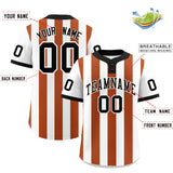 Custom White Texas Orange Stripe Fashion Authentic Two-Button Baseball Jersey