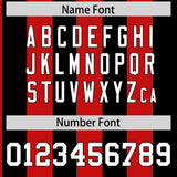 Custom Black Red Stripe Fashion Authentic Two-Button Baseball Jersey