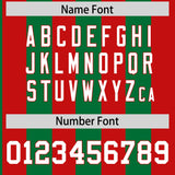 Custom Red Kelly Green Stripe Fashion Authentic Two-Button Baseball Jersey