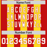 Custom Red Gold Stripe Fashion Authentic Two-Button Baseball Jersey