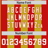 Custom Red Old Gold Stripe Fashion Authentic Two-Button Baseball Jersey