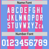 Custom Light Blue Pink Stripe Fashion Authentic Two-Button Baseball Jersey