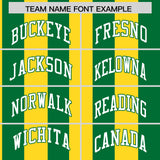 Custom Kelly Green Gold Stripe Fashion Authentic Two-Button Baseball Jersey