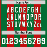 Custom Kelly Green Red Stripe Fashion Authentic Two-Button Baseball Jersey