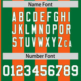 Custom Kelly Green Orange Stripe Fashion Authentic Two-Button Baseball Jersey