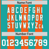 Custom Aqua Orange Stripe Fashion Authentic Two-Button Baseball Jersey